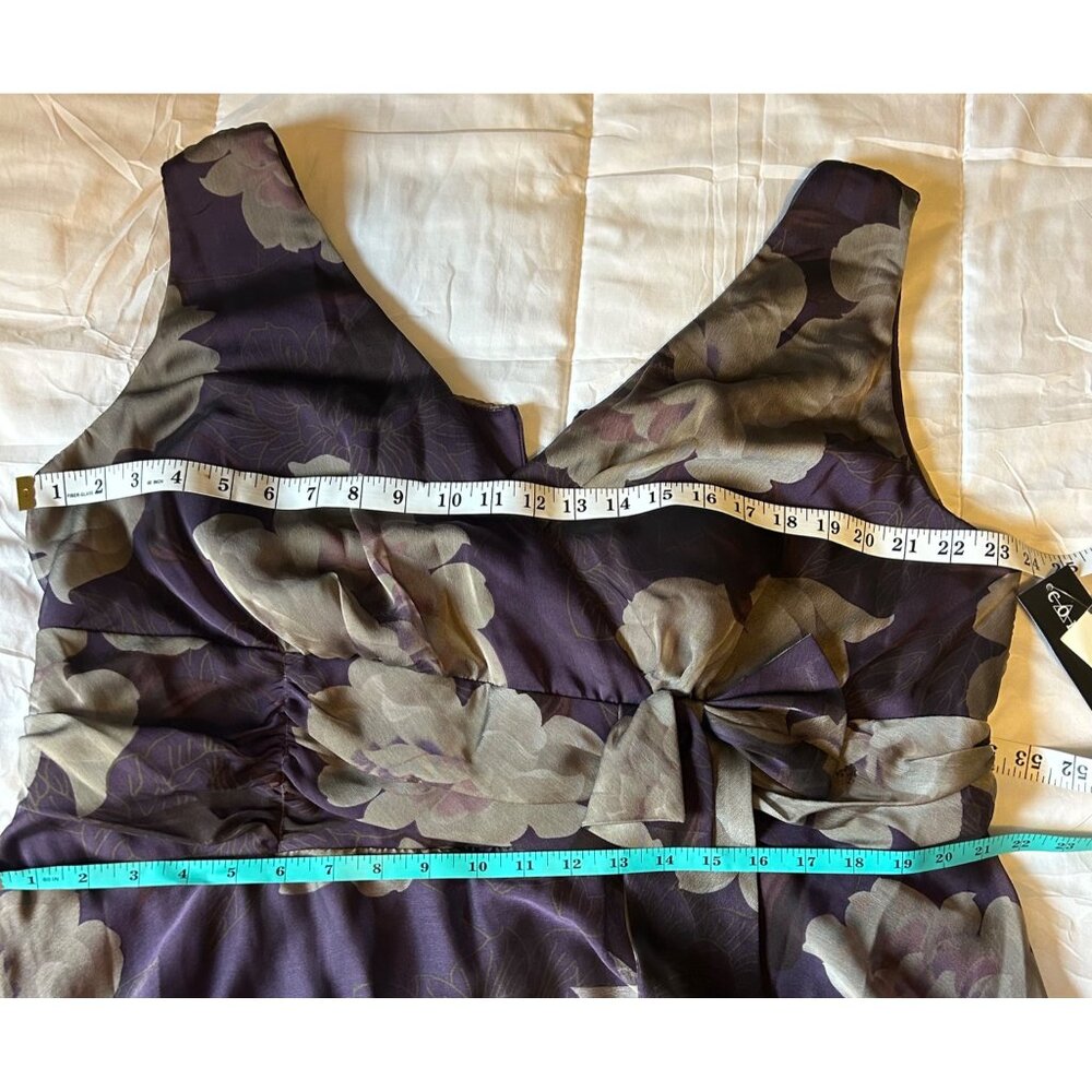 Purple Floral Sleeveless Dress With Empire Waist Size 20 W Easter Fairy - Picture 10 of 12